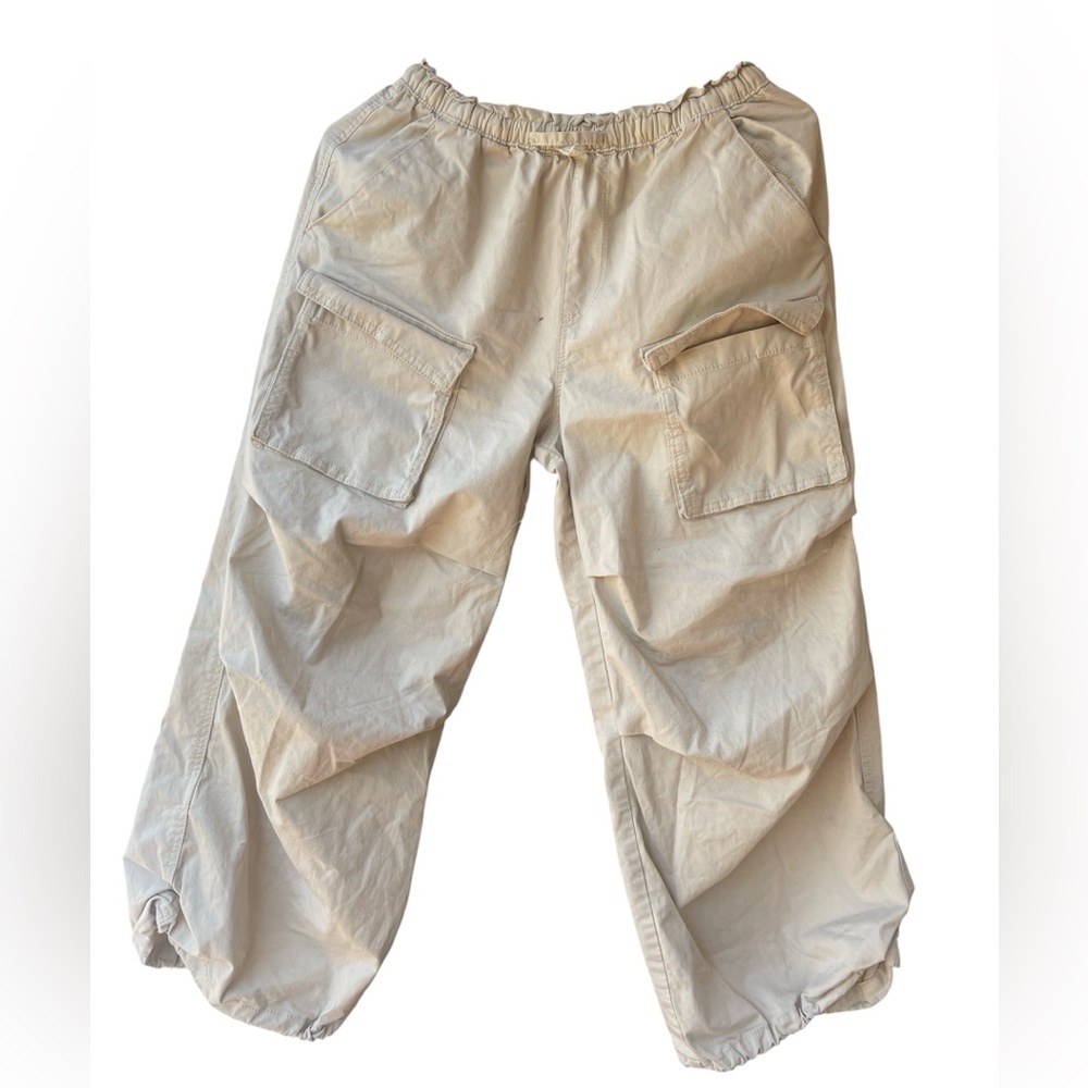H&M Tan Cargo Pants Relaxed Fit size us 14